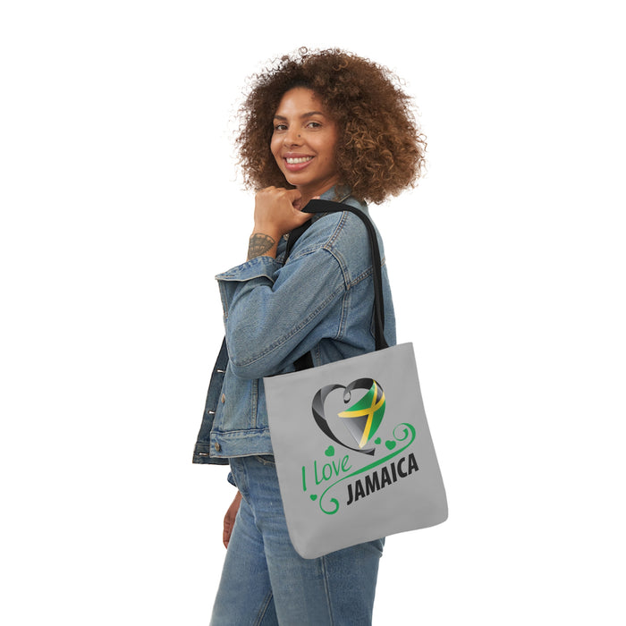 I Love Jamaica Canvas Tote Bag, 5-Color Straps