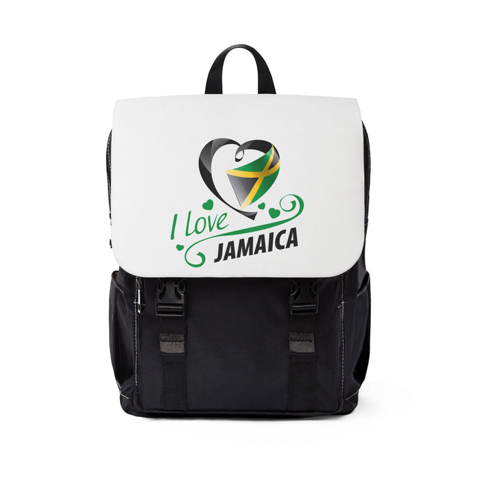 Unisex I Love Jamaica Casual Shoulder Backpack