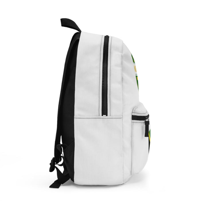 Made In Jamaica White Backpack With Flag