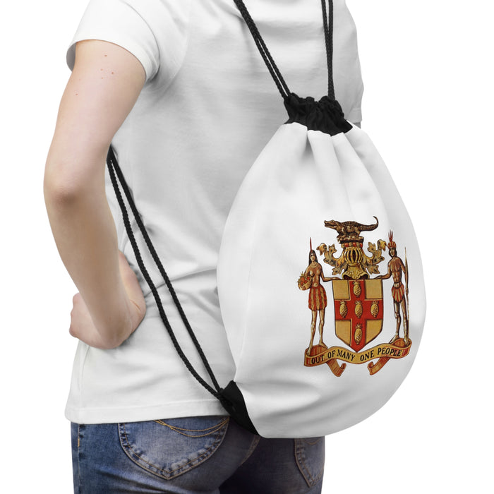 I love Jamaica White Drawstring Bag