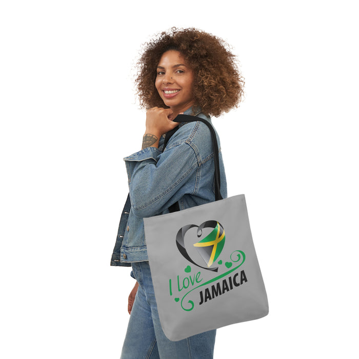 I Love Jamaica Canvas Tote Bag, 5-Color Straps