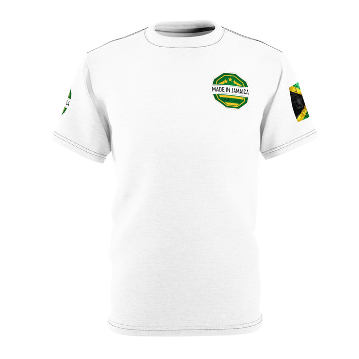 Made In Jamaica Logo and Flag White Unisex Tee