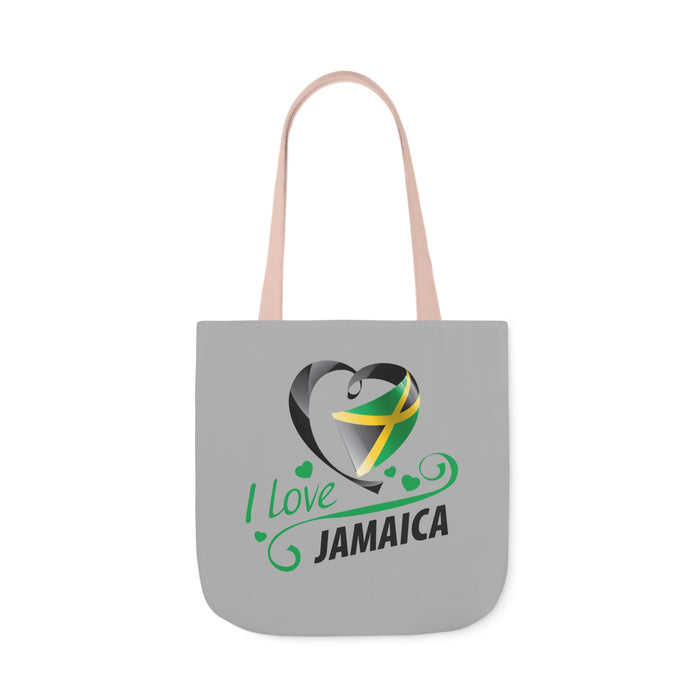 I Love Jamaica Canvas Tote Bag, 5-Color Straps