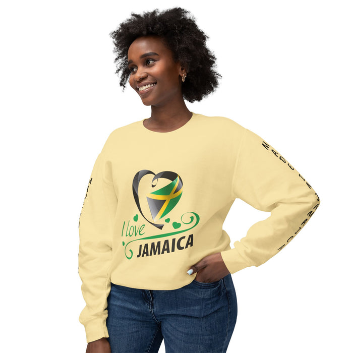 I Love Jamaica - Unisex Lightweight Crewneck Sweatshirt