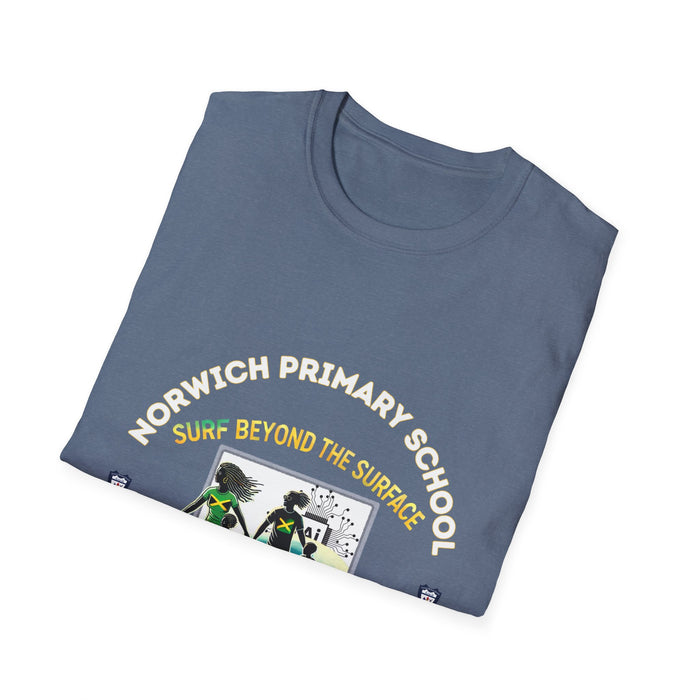 Norwich Primary National Parent Month 4 colors & White Embossed Letters T-Shirt