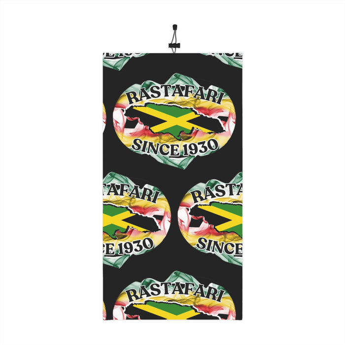 Winter Black Neck Gaiter With Drawstring (Rastafari)