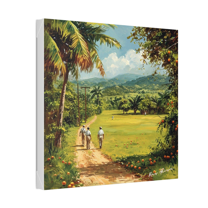 Rural Jamaica Folk Art Men Walking 1900s Polyester Canvas