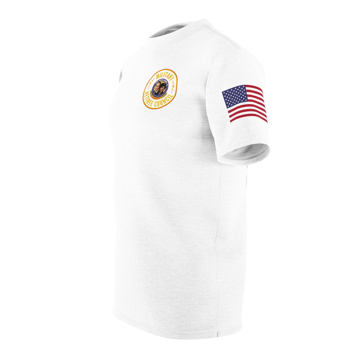 White Unisex Cut & Sew Tee, Military Retiree, USMC