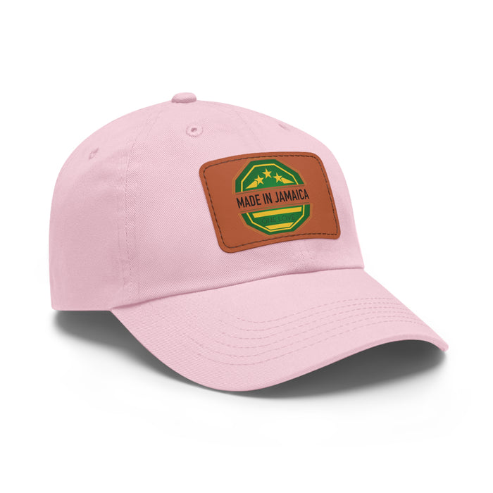 Made in Jamaica Dad Hat with Leather Patch (Rectangle)