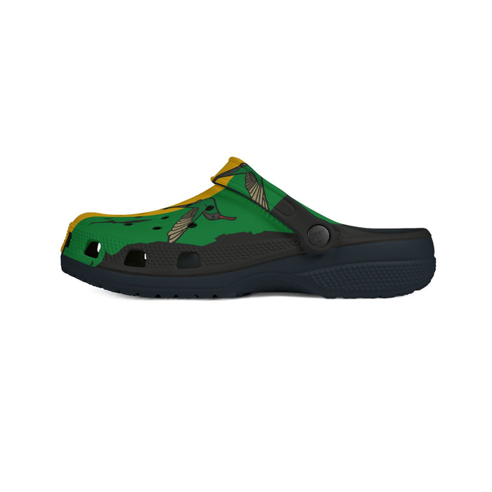 Jamaica Flag  Unisex EVA Foam Rubber Shoes Slip-ons CLOGS - Black, Gold, & Green