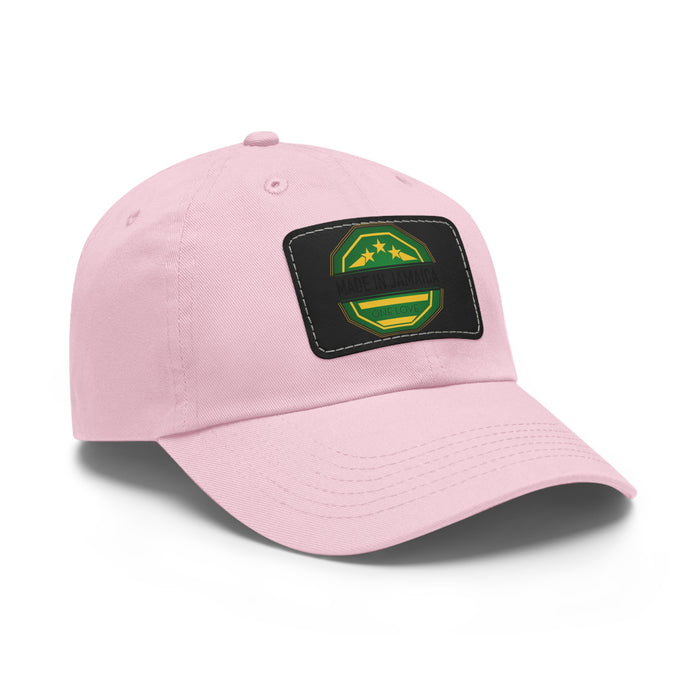 Made in Jamaica Dad Hat with Leather Patch (Rectangle)