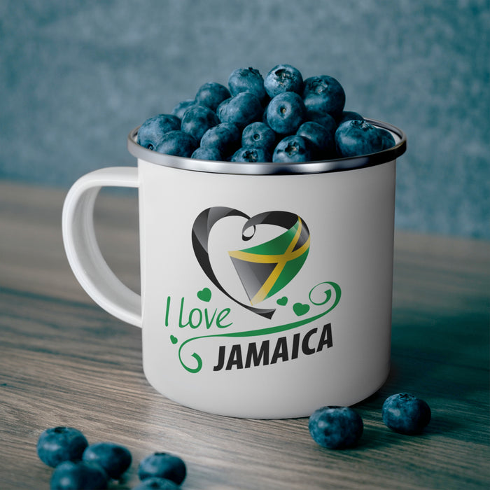 I Love Jamaica Enamel Camping Mug