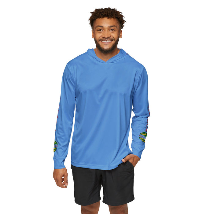 Men's Light Blue Sports Warmup Hoodie