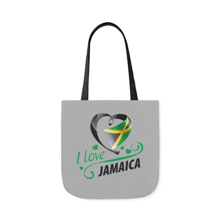 I Love Jamaica Canvas Tote Bag, 5-Color Straps