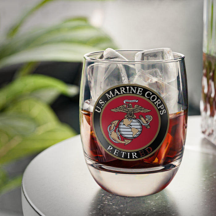 Custom Whiskey Glass (Retired USMC)