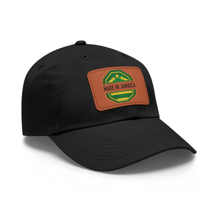 Made in Jamaica Dad Hat with Leather Patch (Rectangle)