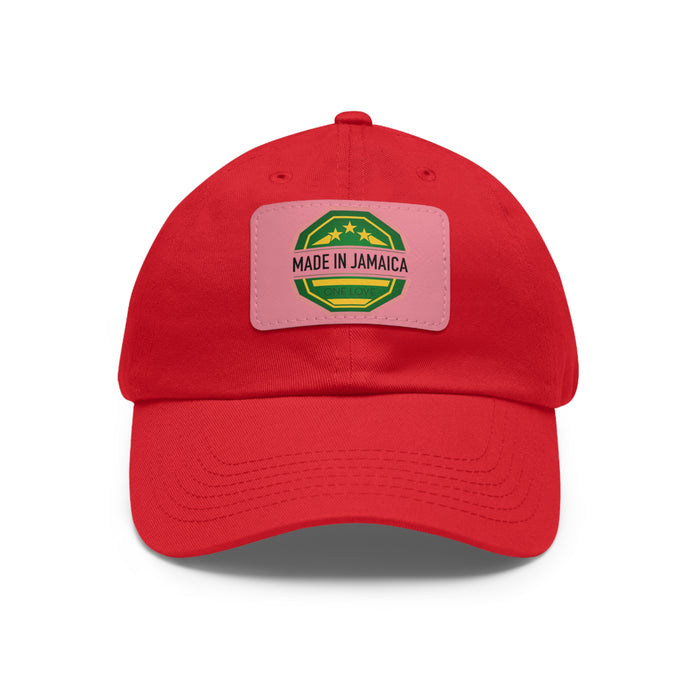 Made in Jamaica Dad Hat with Leather Patch (Rectangle)