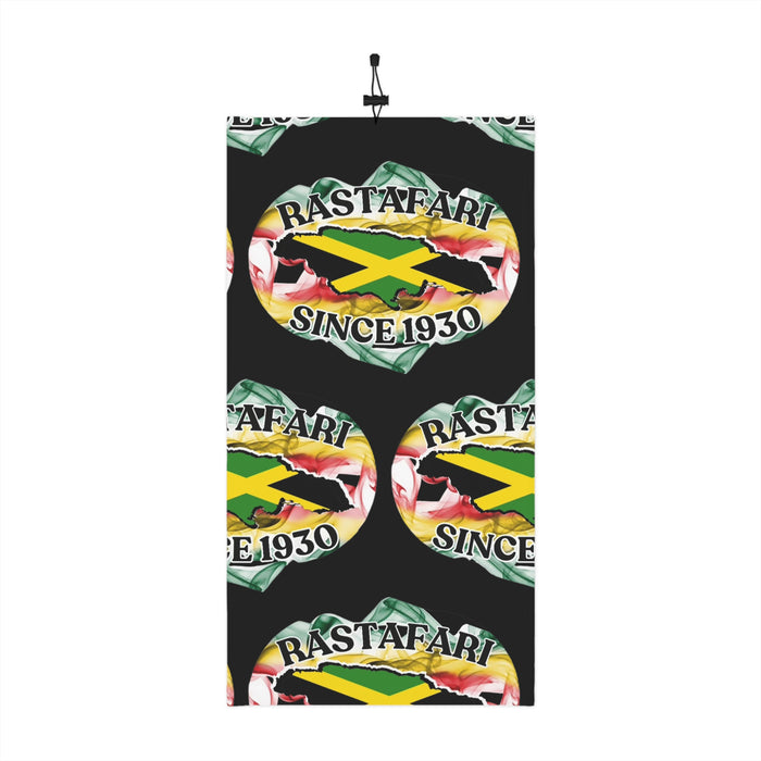 Winter Black Neck Gaiter With Drawstring (Rastafari)