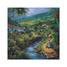  Rural Jamaica Folk Art River walk I 1900s Polyester Canvas