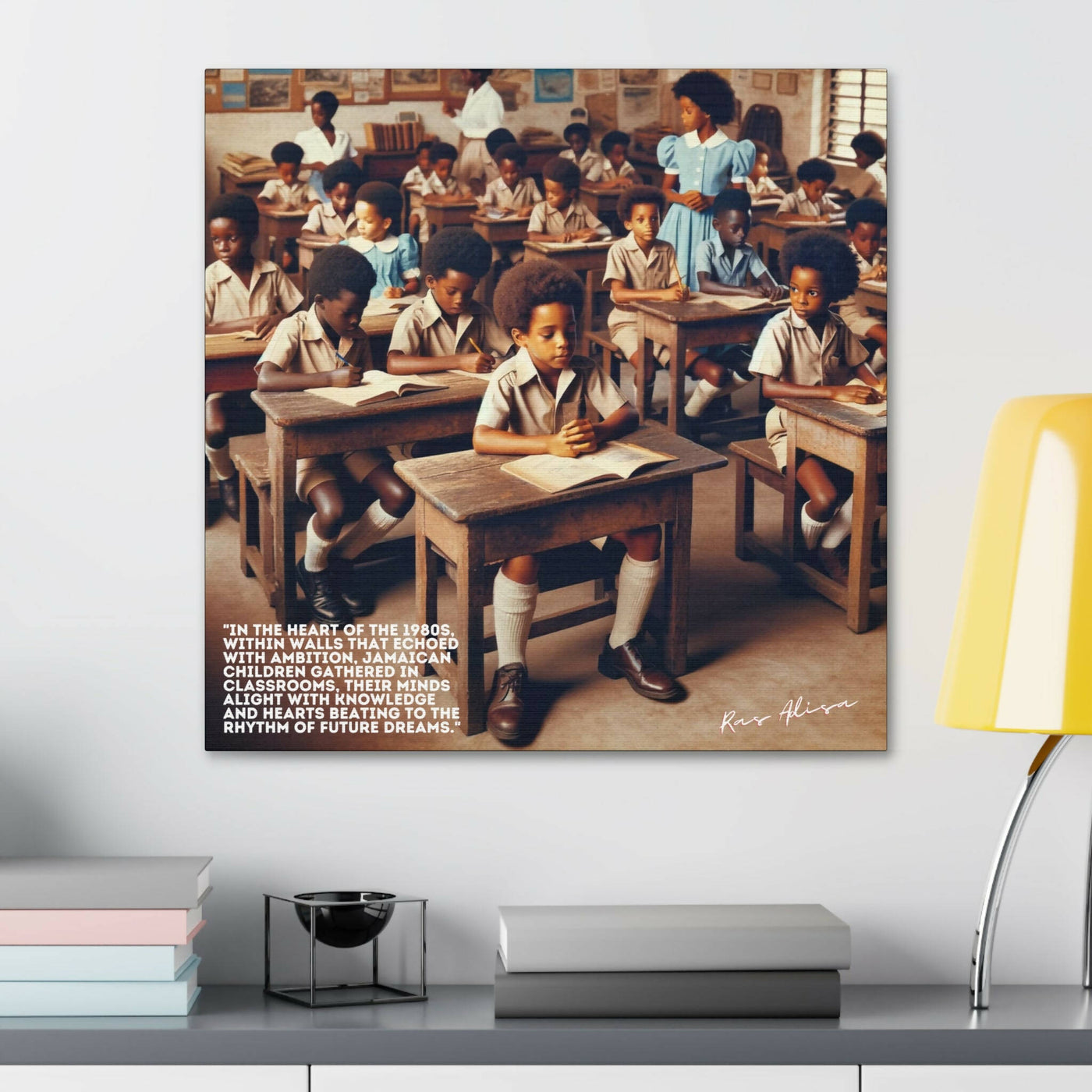Rural Jamaican Classroom from the 1970s Polyester Canvas — Made in ...