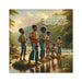  Jamaican Boys Fishing in the 1970s #2 Polyester Canvas