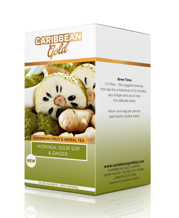 Moringa Soursop Ginger tea by Caribbean Gold 