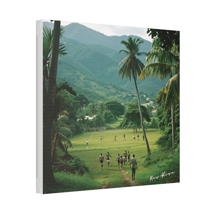 Rural Jamaica Folk Art Adults on Field 1900s Polyester Canvas