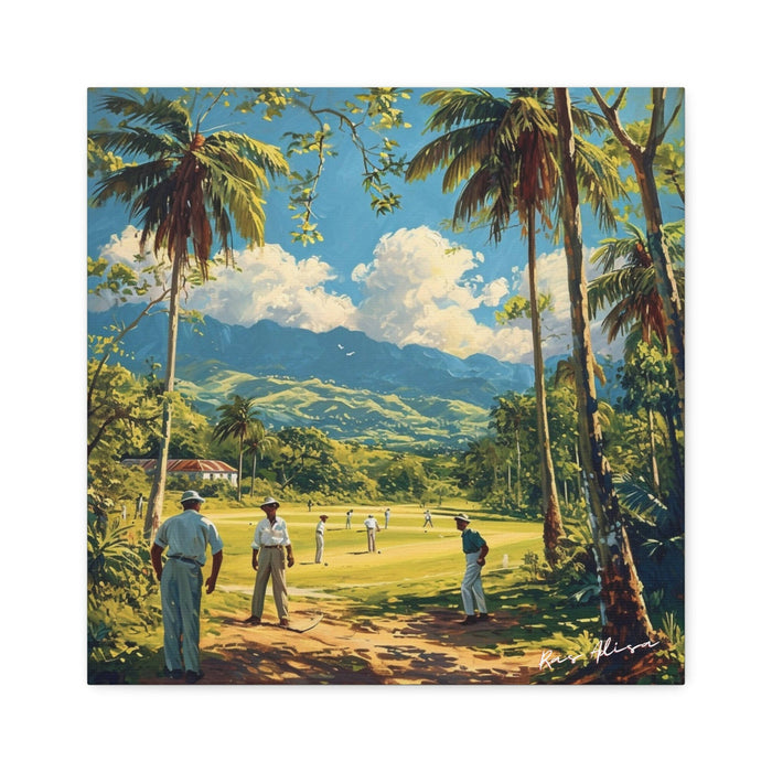 Rural Jamaica Folk Art Summer Day 1900s Polyester Canvas