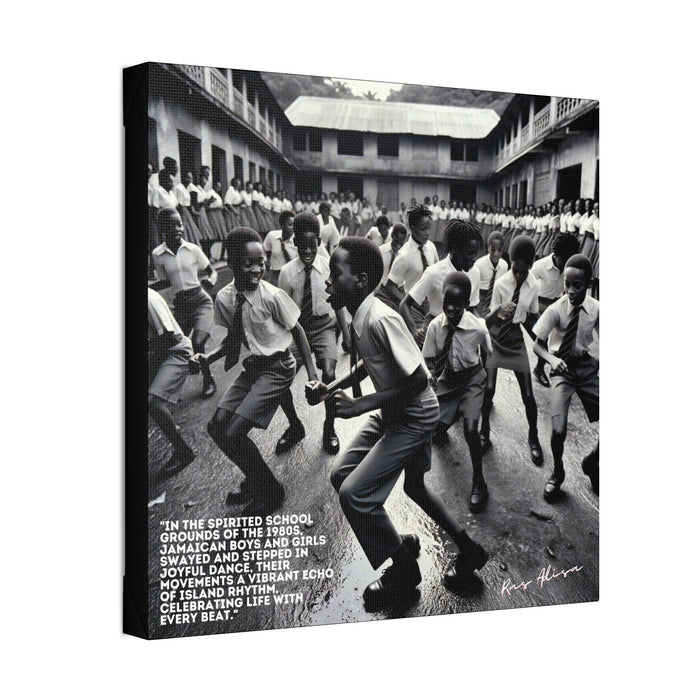 Jamaican Children Dancing in the 1980s Polyester Canvas