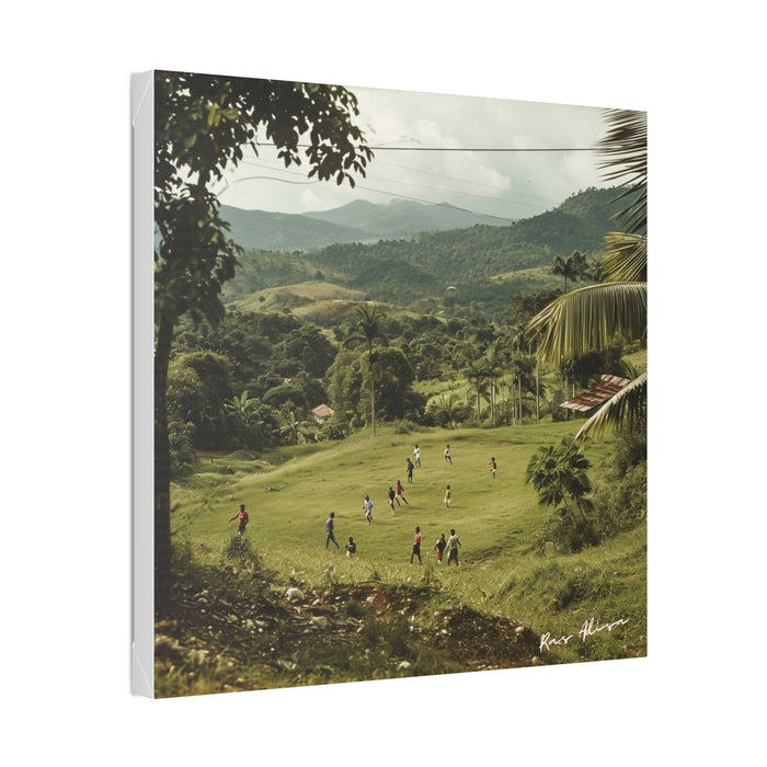 Rural Jamaica Folk Art Children Playing 1900s Polyester Canvas