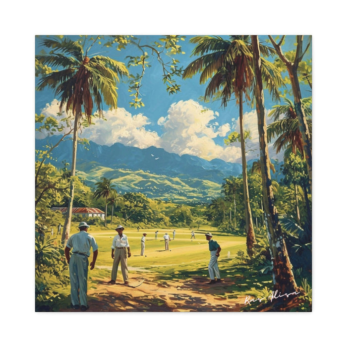 Rural Jamaica Folk Art Summer Day 1900s Polyester Canvas