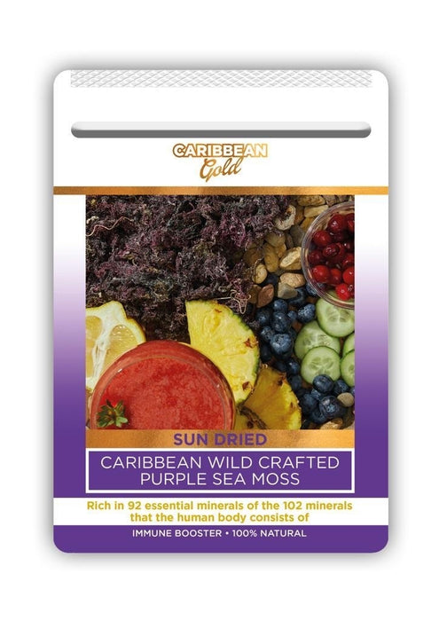 Caribbean Gold Wild Crafted Purple Sea Moss (Irish Moss)