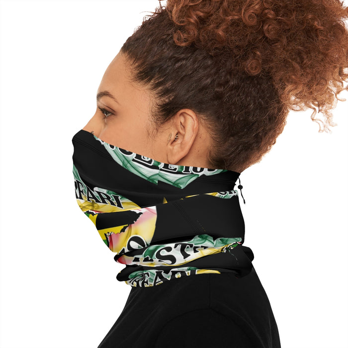 Winter Black Neck Gaiter With Drawstring (Rastafari)