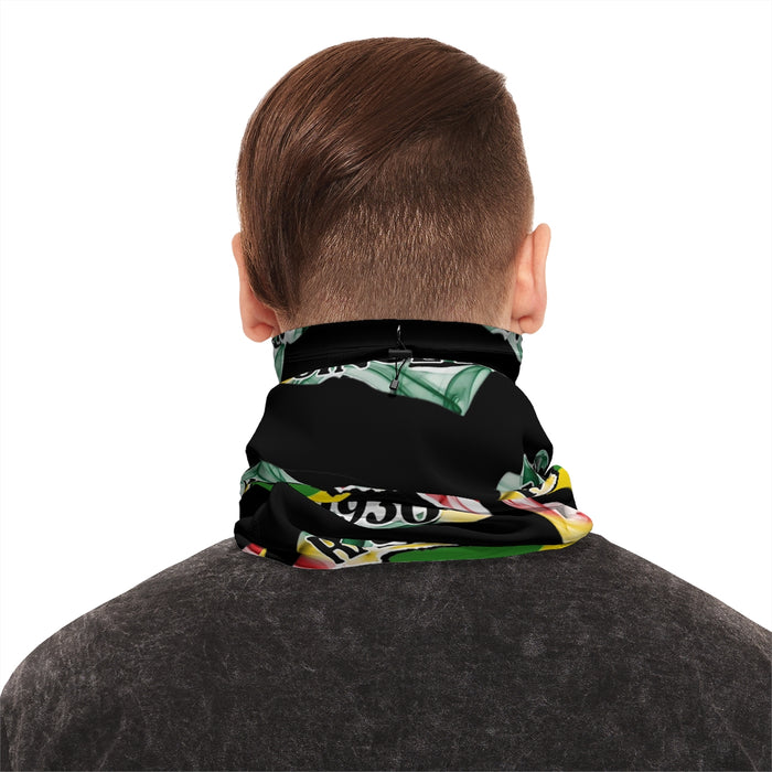 Winter Black Neck Gaiter With Drawstring (Rastafari)